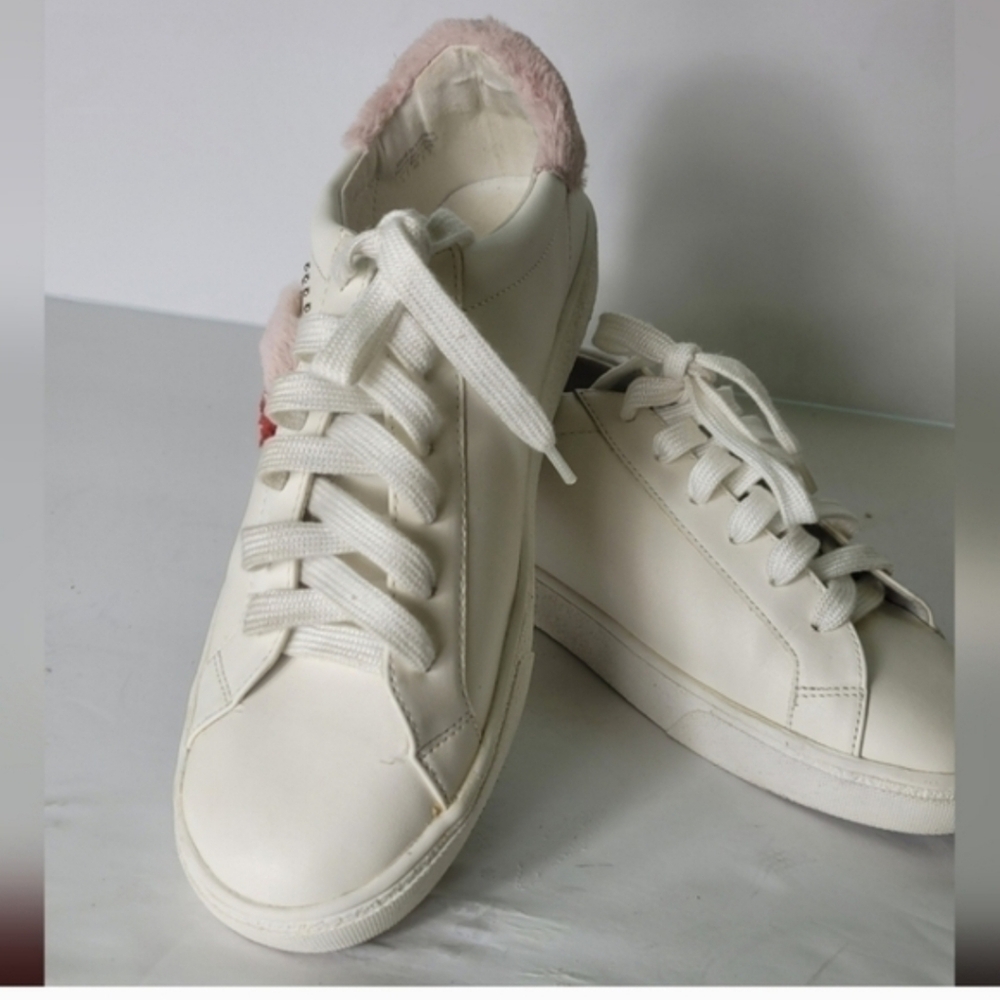 Aldo Cream and Red Sneakers